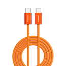 Porodo High-Speed USB-C Braided Cable Charging & Data Transfer - Orange -  سلك شحن - بورودو - تايب سي الي  تايب سي - طول 1 متر - قوة 60 واط - كفالة 12 شهر