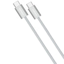 Porodo High-Speed USB-C Braided Cable Charging & Data Transfer - Silver -  سلك شحن - بورودو - تايب سي الي  تايب سي - طول 1 متر - قوة 60 واط - كفالة 12 شهر