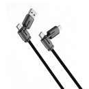 Porodo 4-In-1 Charging And Data Transfer Cable - Black -  سلك شحن 4 في 1 - برودو - طول 1.2 - كفالة 12 شهر