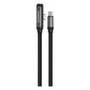 Porodo T-Flow 60W T-Shaped USB-C to USB-C Gaming Cable with 90° Connector & Flat Braided Design - Black [O] -  سلك شحن - بورودو - تايب سي الي  تايب سي - طول 1.2 متر - قوة 60 واط - كفالة 12 شهر
