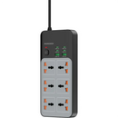 Porodo 3000W | 7AC Universal Power Strip with 6 USB Ports (4C + 2A) [O]- موزع شاحن حائط - 7 فتحات للكهرباء - 2 فتحات يو اس بي - 4 فتحة تايب سي - طول 3 متر - 10 في 1 - كفالة 12 شهر