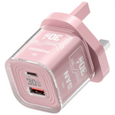 Porodo Tezclarte Quick Wall Charger 30W Dual-Port Fast Charging  - Pink - بلاك شاحن حائط - فتحتين للشحن 30 واط - بورودو - كفالة 24 شهر