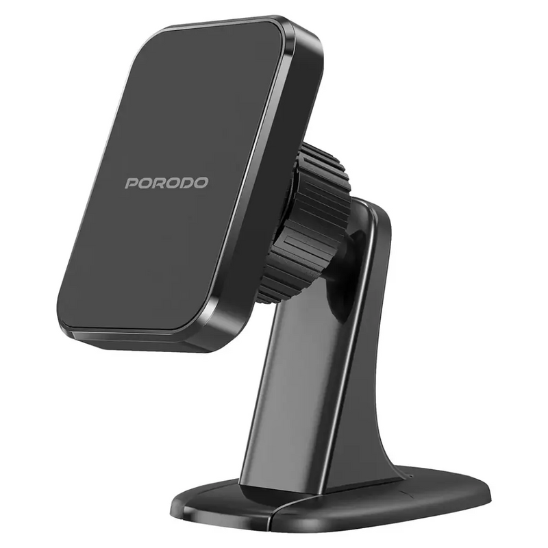 Porodo Dual Mount Magnetic Phone Holder - Black [O]- ستاند سيارة مناسب لجميع انواع الاجهزة - مغناطيس - قاعدة لزق + فتحة تكييف - بورودو