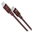 Porodo Arcano 60W USB-C to USB-C Cable with Ambient LED - Burgundy -  سلك شحن - بورودو - تايب سي الي  تايب سي - طول 1.2 متر - قوة 60 واط - كفالة 12 شهر