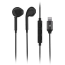 Powerology Stereo MFi Lightning Earphones 1.2M - Black [F] - سماعة اذن - مع مايكروفون - منفذ اللايتينينغ - لجميع اجهزة الايفون ماعدا الايفون 15/16 - معتمدة من ابل - كفالة 12 شهر