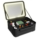 Porodo Lifestyle Travel Makeup Bag with Detachable LED Mirror - Black [O] - حافظة مكياج السفر من  مع مرآة قابلة للفصل - أسود - كفالة 24 شهر