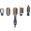 Porodo 5-In-1 Hot Air Brush Styling Set with Straightening & Curling Tool - Blue & Gold [O] - جهاز استشوار ومصفف الشعر من بورودو - 5 في 1 - كفالة 24 شهر