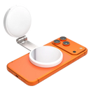 Porodo Nura Magnetic Fill Light Mirror with 360° Phone Stand - White [O] - اضاءة للتصوير + مراية + ستاند - ماغ سيف - متوافقة مع جميع الاجهزة التي تدعم الماغ سيف