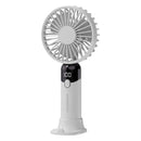 Porodo Lifestyle Chillo Air Portable Handheld Fan with LED Display - White [O] - مروحة متنقلة - سرعات متعددة - برودو -  كفالة 12 شهر