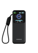 Porodo POLO 10000mAh POWER BANK Built-in USB-C Cables - Black - بطارية متنقلة - بورودو - قوة 10000 + تايب سي - 1 منفذ تايب سي - 1 منفذ يو اس بي - قوة 100 واط - كفالة 12 شهر