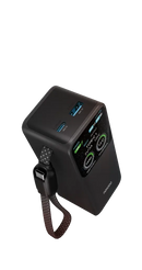 Porodo POLO 10000mAh POWER BANK Built-in USB-C Cables - Black - بطارية متنقلة - بورودو - قوة 10000 + تايب سي - 1 منفذ تايب سي - 1 منفذ يو اس بي - قوة 100 واط - كفالة 12 شهر