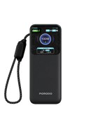 Porodo POLO 10000mAh POWER BANK Built-in USB-C Cables - Black - بطارية متنقلة - بورودو - قوة 10000 + تايب سي - 1 منفذ تايب سي - 1 منفذ يو اس بي - قوة 100 واط - كفالة 12 شهر