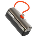 Porodo Pocket Volt 5000mAh Power Bank - Black - بطارية متنقلة - مع شاحن تايب سي - سعة 5 ألاف مللي امبير + شاشة رقميه - لأجهزة الاندرويد والايفون 15 والايفون 16 والايفون 17 - كفالة 24 شهر