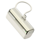 Porodo Pocket Volt 5000mAh Power Bank - White - بطارية متنقلة - مع شاحن تايب سي - سعة 5 ألاف مللي امبير + شاشة رقميه - لأجهزة الاندرويد والايفون 15 والايفون 16 والايفون 17 - كفالة 24 شهر