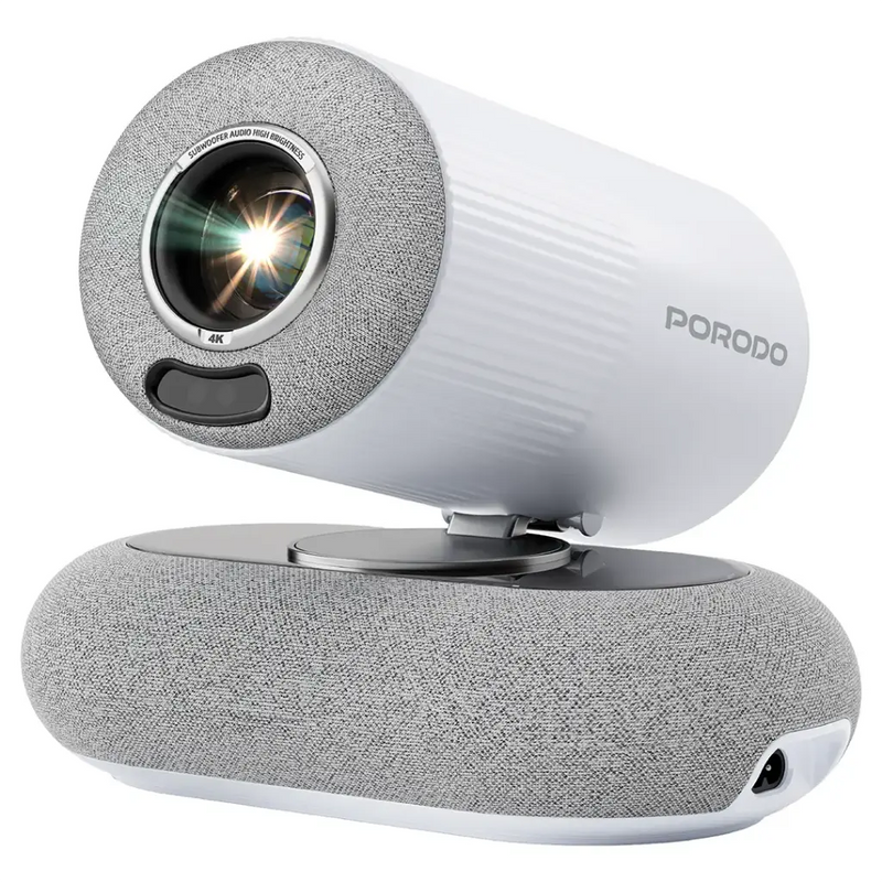 Porodo Lumacast Smart Full HD Projector Auto Focus & Keystone - White - بروجكتور متنقل - كفالة 12 شهر