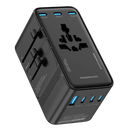 Powerology Spetrova GaN Multi-Port Universal Adapter PD 140W [O] - بلاك حائط شحن دولي - 7 فتحات للشحن - 6 فتحات تايب سي + 1 فتحة يو اس بي - قوة 140 واط - كفالة 24 شهر