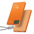 Powerology MagVolt 5000mAh Magnetic Power Bank - Orange - بطارية متنقلة - باورولوجي - سعة 5000 -  شحن لاسلكي ( ماغ سيف )- تدعم شحن ساعة ابل + الايربودز - شاشة رقميه + خيط علاق - كفالة 12 شهر