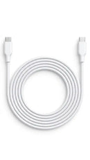Energix Q8 Cable Lite - USB C to C White 2M made in Kuwait [W] - سلك شحن - تايب سي الي  تايب سي - طول 2 متر - كفالة 24 شهر
