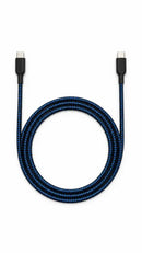 Energix Q8 Cable -  USB C to C Cyber Blue 2M made in Kuwait [W] - سلك شحن - تايب سي الي  تايب سي - طول 2 متر - كفالة 24 شهر