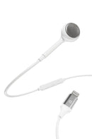 Powerology Single Earphone with MFi Lightning Connector – White - سماعة اذن - مع مايكروفون - أيفون - فردة احادية - كفالة 24 شهر