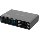 Powerology Univo Charging Station PD 100W - Black - موزع شاحن + 6 فتحات للشحن + 2 سلك شحن تايب سي - قوة 100 واط - طول 1.5 متر - كفالة 24 شهر