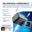 Powerology Voltflow 100W AVS GaN Wall Charger Gray [O] - شاحن حائط تايب سي -  فتحتين تايب سي + فتحة للشحن السريع - باورولوجي - قوة 100 واط - كفالة 12 3شهر