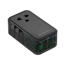 Powerology Ultra Slim Travel adaptor PD45W - Black - بلاك حائط شحن دولي - 3فتحات للشحن - 3 فتحات تايب سي - قوة 45واط - كفالة 24 شهر