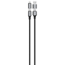 Powerology PD 240w 4-1 Cable 1M with Magnetic Head Zinc Alloy - Black - سلك شحن 240 واط - 4 في 1 - من يو اس بي + تايب سي - الى تايب سي - طول 1 متر - باور لوجي