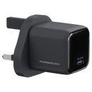 Powerology Volt-X 25W Mini Gan Wall Charger Charger Mini Gan 25W With C to Lightning Cable [O] - شاحن حائط تايب سي - سلك شحن ايفون - باورولوجي - قوة 25 واط - كفالة 12 شهر