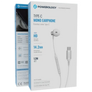 Powerology Type-C Mono Earphone (White) - سماعة اذن - مع مايكروفون - صوب واحد - تايب سي - كفالة 12 شهر