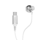 Powerology Type-C Mono Earphone (White) - سماعة اذن - مع مايكروفون - صوب واحد - تايب سي - كفالة 12 شهر