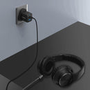 Powerology Super Compact Quick Charger With Braided USB-C To Lightning Cable 1.2m/4ft- بلاك شاحن حائط + سلك شحن ايفون - باورولوجي -قوة 35 واط - كفالة 24 شهر