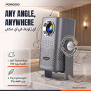 Porodo Lifestyle Gobo Portable Air projector - Grey - بروجكتور متنقل + بطارية تدوم حتى 2 ساعة شغل متواصل - كفالة 24 شهر