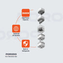 Porodo 150+ Countries Universal AC Adapters - White - محول حائط دولي - متعدد + فتحة كهرباء  مناسبه لجميع الدول - كفالة 12 شهر