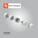 Porodo 150+ Countries Universal AC Adapters - White - محول حائط دولي - متعدد + فتحة كهرباء  مناسبه لجميع الدول - كفالة 12 شهر