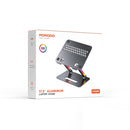 Porodo 17.3" Aluminum Laptop Stand - Gray [O] - ستاند مكتبي لاب توب / ايباد - بورودو  - مع اضائه - امكانية تغيير الارتفاعات والاتجاهات