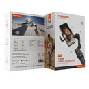 Porodo 3-Axis Gimbal Stabilizer Magnetic Fill Light - Black [O] - ستاند تصوير - عصا سيلفي - مقاوم للهتزاز - ريموت للتحكم - ثبات عالي