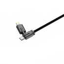 Porodo 4-In-1 Charging And Data Transfer Cable - Black -  سلك شحن 4 في 1 - برودو - طول 1.2 - كفالة 12 شهر