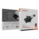 Porodo 4-in-1 OTG Adapter, TF Card Reader - Black - وصلة - لنقل البيانات - 4 في 1 - متعددة الاستخدام