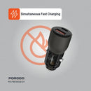 Porodo 95W Car Charger Transparent Multi-Device PD Charging - شاحن ولاعة - برودو  - منفذ تايب سي  + منفذ يو اس بي - قوة 95 واط - كفالة 24 شهر