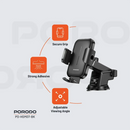 Porodo Adjustable Clamps Dash & Windshield Mount - Black - ستاند سيارة مناسب لجميع انواع الاجهزة - بورودو