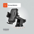 Porodo Adjustable Clamps Dash & Windshield Mount - Black - ستاند سيارة مناسب لجميع انواع الاجهزة - بورودو