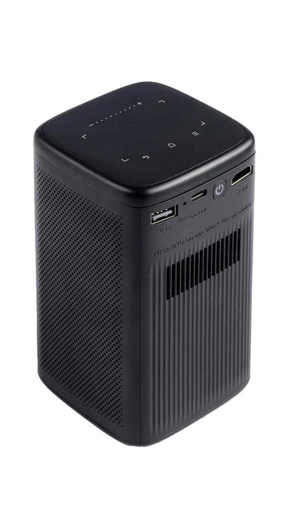 Porodo Protable DLP Projector Wireless Mirroring for IOS And Android - Black [O] - بروجكتور متنقل - بورودو - بطارية تدوم حتى 3 ساعات + ستاند + محفظة - كفالة 24 شهر