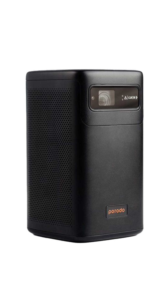 Porodo Protable DLP Projector Wireless Mirroring for IOS And Android - Black [O] - بروجكتور متنقل - بورودو - بطارية تدوم حتى 3 ساعات + ستاند + محفظة - كفالة 24 شهر