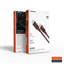 Porodo Arcano 60W USB-C to USB-C Cable with Ambient LED - Burgundy -  سلك شحن - بورودو - تايب سي الي  تايب سي - طول 1.2 متر - قوة 60 واط - كفالة 12 شهر