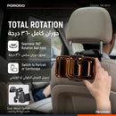 Porodo Blue 2-in-1 Car Headrest Phone Holder with Built-In Hook - Black [O] - ستاند سيارة - للمقعد الخلفي - ماق سيف لجميع انواع أجهزة التليفون