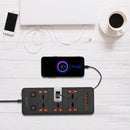 Porodo Blue 6 AC - Dual Switch Power Strip - Black - موزع شاحن حائط - 6 فتحات للكهرباء - 4 فتحات يو اس بي - 2 فتحة تايب سي - طول 3 متر - 12 في 1 - كفالة 12 شهر