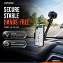 Porodo Blue Vaccum Suction Care Phone Mount Dashboard & Windshield Compatible - Black [O] - ستاند سيارة مناسب لجميع انواع الاجهزة - شفط بدون شحن - دوران 360 درجة
