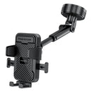 Porodo Blue Extendable Cradle Phone Holder with Stable Vaccum Suction Attachment - Black [O] - ستاند سيارة مناسب لجميع انواع الاجهزة - شفط بدون شحن - دوران 360 درجة