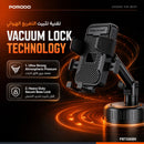 Porodo Blue Extendable Cradle Phone Holder with Stable Vaccum Suction Attachment - Black [O] - ستاند سيارة مناسب لجميع انواع الاجهزة - شفط بدون شحن - دوران 360 درجة